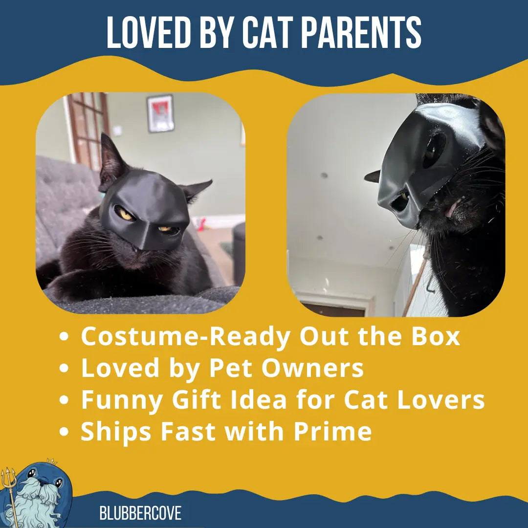 Bat Cat Cosplay Mask – Funny Cat Costume for TikTok, Halloween, Pet Cosplay, Hero Villain Dress Up - Blubber Cove